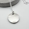 handmade sterling silver textured disc pendant necklace