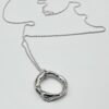 handcrafted sterling silver spiral pendant necklace on fine chain – melted silver, hallmarked, artisan jewellery