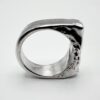 handcrafted textured solid silver square ring