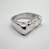 handcrafted textured solid silver square ring