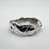 handmade molten silver ring with organic textured band by Bohdee Jewellery