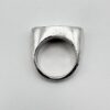 handmade sterling silver raw edge signet ring with molten textured surface