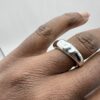“handmade solid silver organic molten band ring minimalist jewellery”