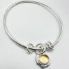 handmade sterling silver bangle with citrine charm and organic molten texture